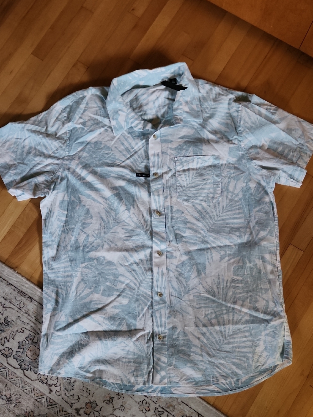 Travis Matthew Light Blue Palm-Print Short Sleeve Shirt Size XL